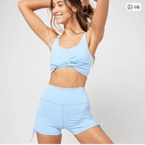 L*space active twist of fate sky blue color sports bra size Medium